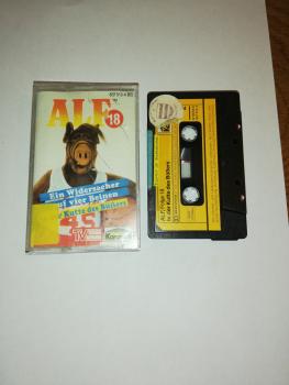 Alf Folge 18 Ein Widersacher auf vier Beinen/ In der Kutte des Büßers Schwarz mit Gelben Aufkleber 837 513-4 Karussell(Innencover und MC beschrieben)Büchereikassette